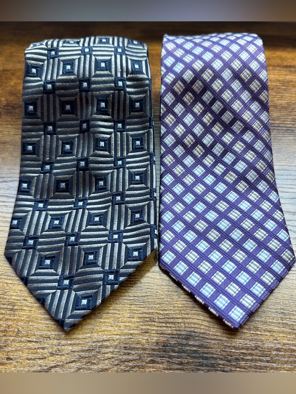Faconnable Tie Bundle Blue Michael Kors Purple Geometric Silk Preppy Business